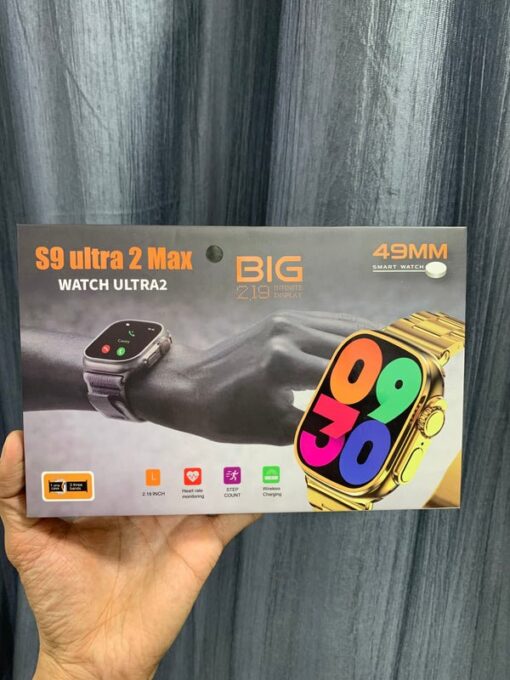 S9 Ultra2 Max Smart Watch with 3 belt including Gold - Image 4