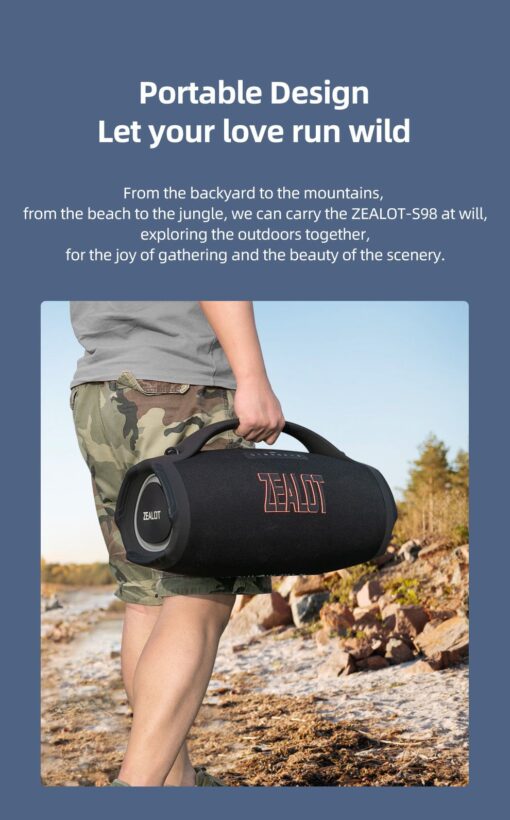 Zealot S98 Bluetooth Speaker with Super Bass and Long LASTING battery - Image 4