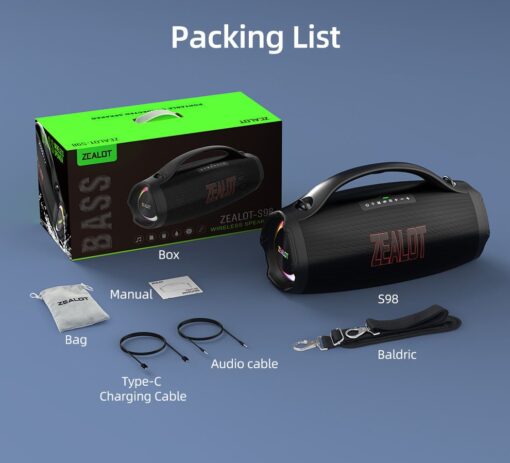 Zealot S98 Bluetooth Speaker with Super Bass and Long LASTING battery - Image 7