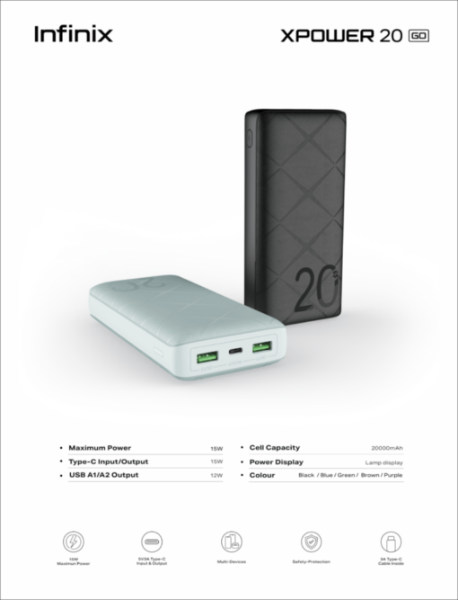 Infinix Power 20 Power Bank - Long LASTING Power Bank - Image 2
