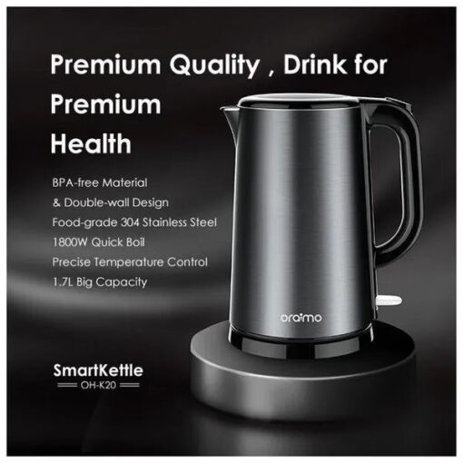 oraimo Smart Kettle 1.7L Full Metal Liner Kettle - Image 2