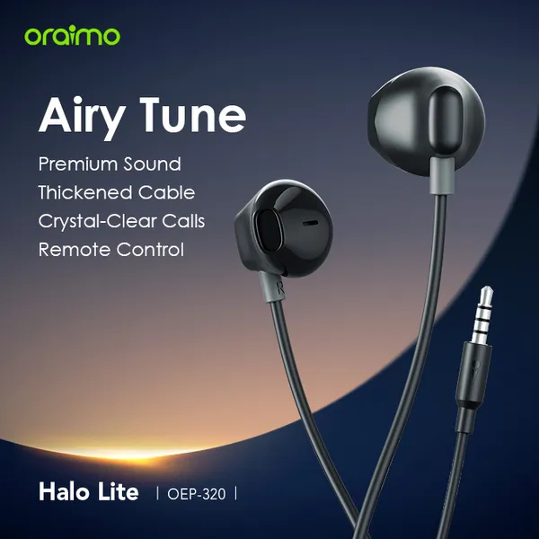 Oraimo Halo-Lite 3.5MM Half In-ear Ear-piece Earphone - Image 3