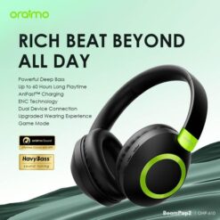 Oraimo BoomPop 2S Wireless Headphones – 50 Hours Battery, Bluetooth 5.3, Mic, Aux, Type-C – OHP-610S